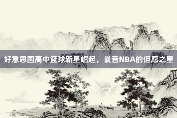 好意思国高中篮球新星崛起，曩昔NBA的但愿之星