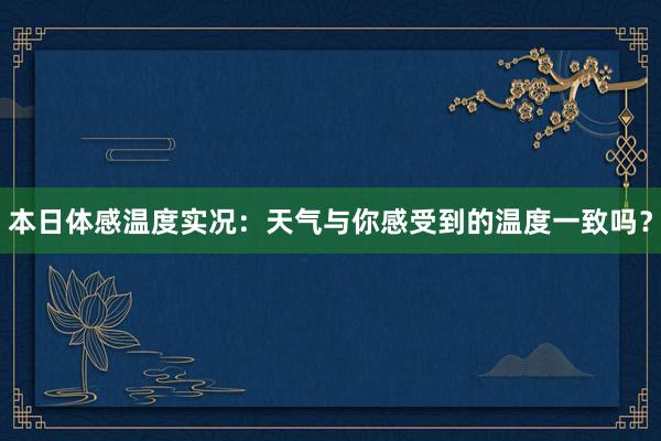 本日体感温度实况：天气与你感受到的温度一致吗？